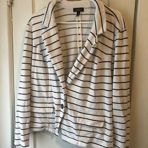 Torrid Size 2 white blazer with black stripes